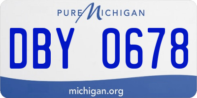MI license plate DBY0678