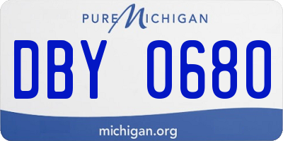 MI license plate DBY0680