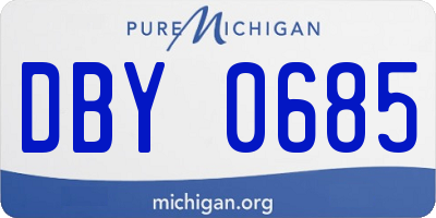 MI license plate DBY0685
