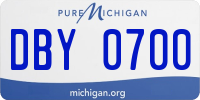 MI license plate DBY0700