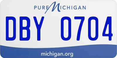 MI license plate DBY0704