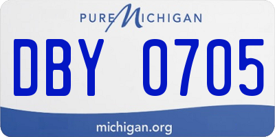 MI license plate DBY0705