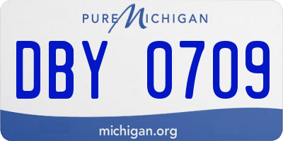 MI license plate DBY0709