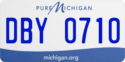 MI license plate DBY0710