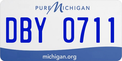 MI license plate DBY0711
