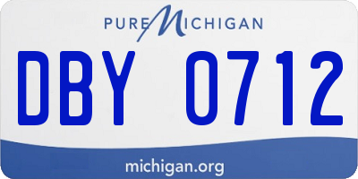 MI license plate DBY0712