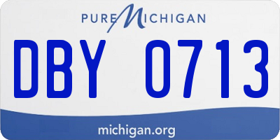 MI license plate DBY0713
