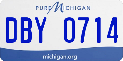 MI license plate DBY0714
