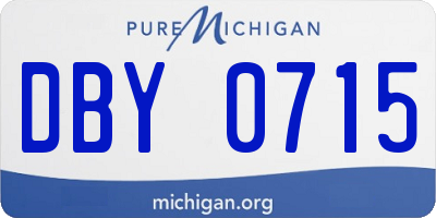 MI license plate DBY0715