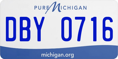MI license plate DBY0716