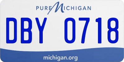 MI license plate DBY0718