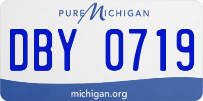 MI license plate DBY0719