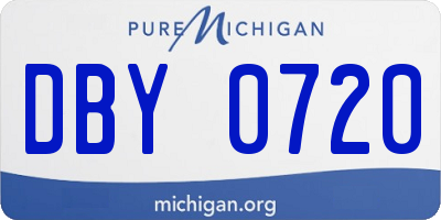 MI license plate DBY0720