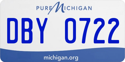 MI license plate DBY0722