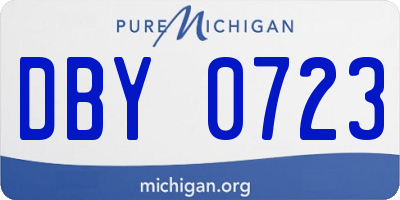 MI license plate DBY0723