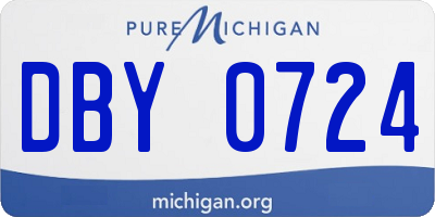 MI license plate DBY0724