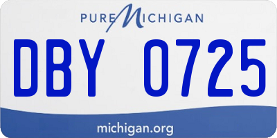 MI license plate DBY0725