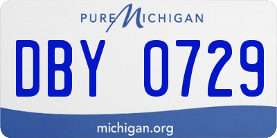 MI license plate DBY0729