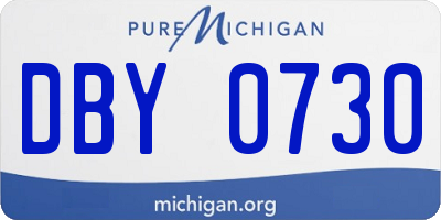 MI license plate DBY0730