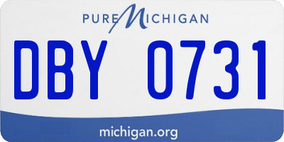 MI license plate DBY0731
