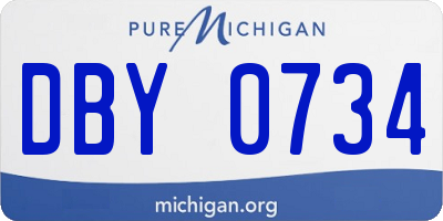 MI license plate DBY0734