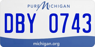 MI license plate DBY0743