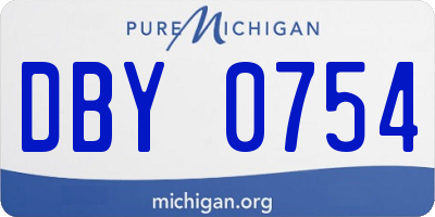 MI license plate DBY0754