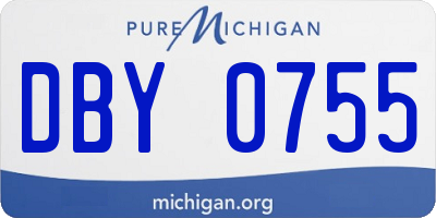 MI license plate DBY0755