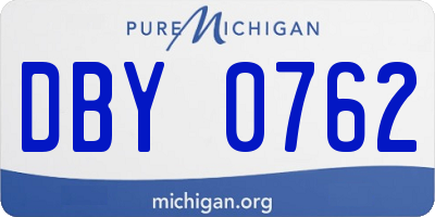 MI license plate DBY0762