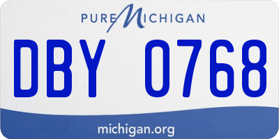 MI license plate DBY0768
