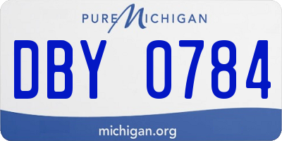 MI license plate DBY0784
