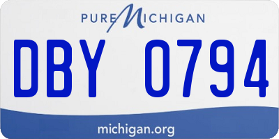 MI license plate DBY0794