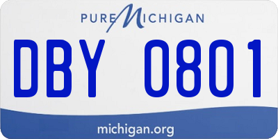 MI license plate DBY0801