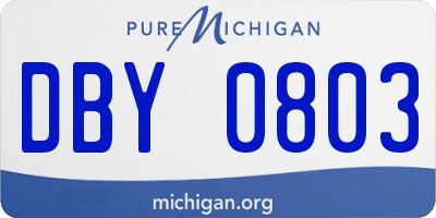 MI license plate DBY0803
