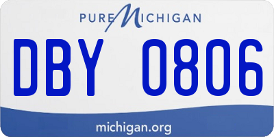 MI license plate DBY0806