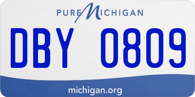 MI license plate DBY0809