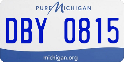 MI license plate DBY0815