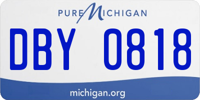 MI license plate DBY0818