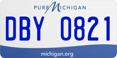 MI license plate DBY0821