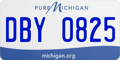 MI license plate DBY0825