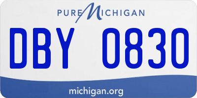 MI license plate DBY0830
