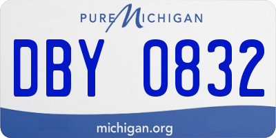 MI license plate DBY0832
