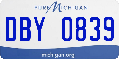 MI license plate DBY0839