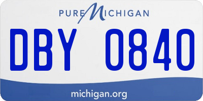 MI license plate DBY0840