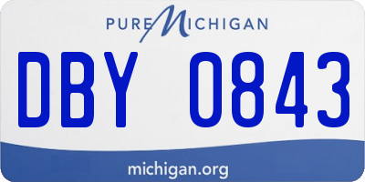 MI license plate DBY0843