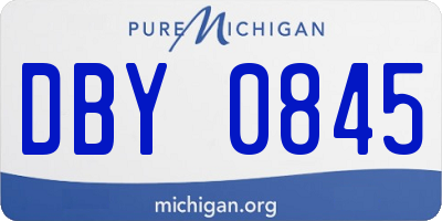 MI license plate DBY0845