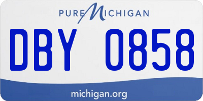 MI license plate DBY0858