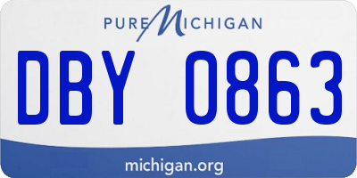 MI license plate DBY0863