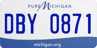 MI license plate DBY0871