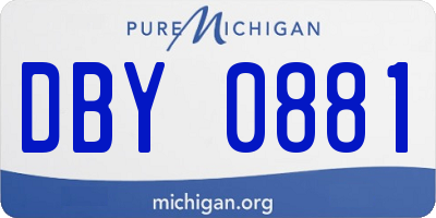 MI license plate DBY0881